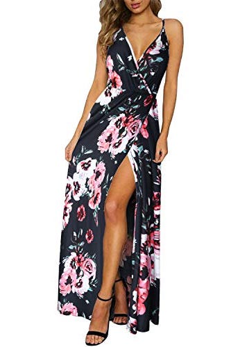 Plunge Floral Maxi Dress 