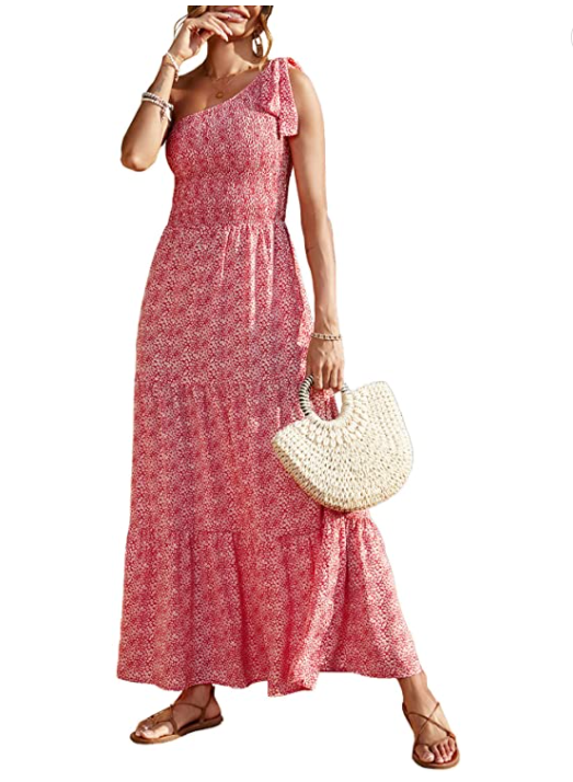 One-Shoulder Bohemian Maxi Dress