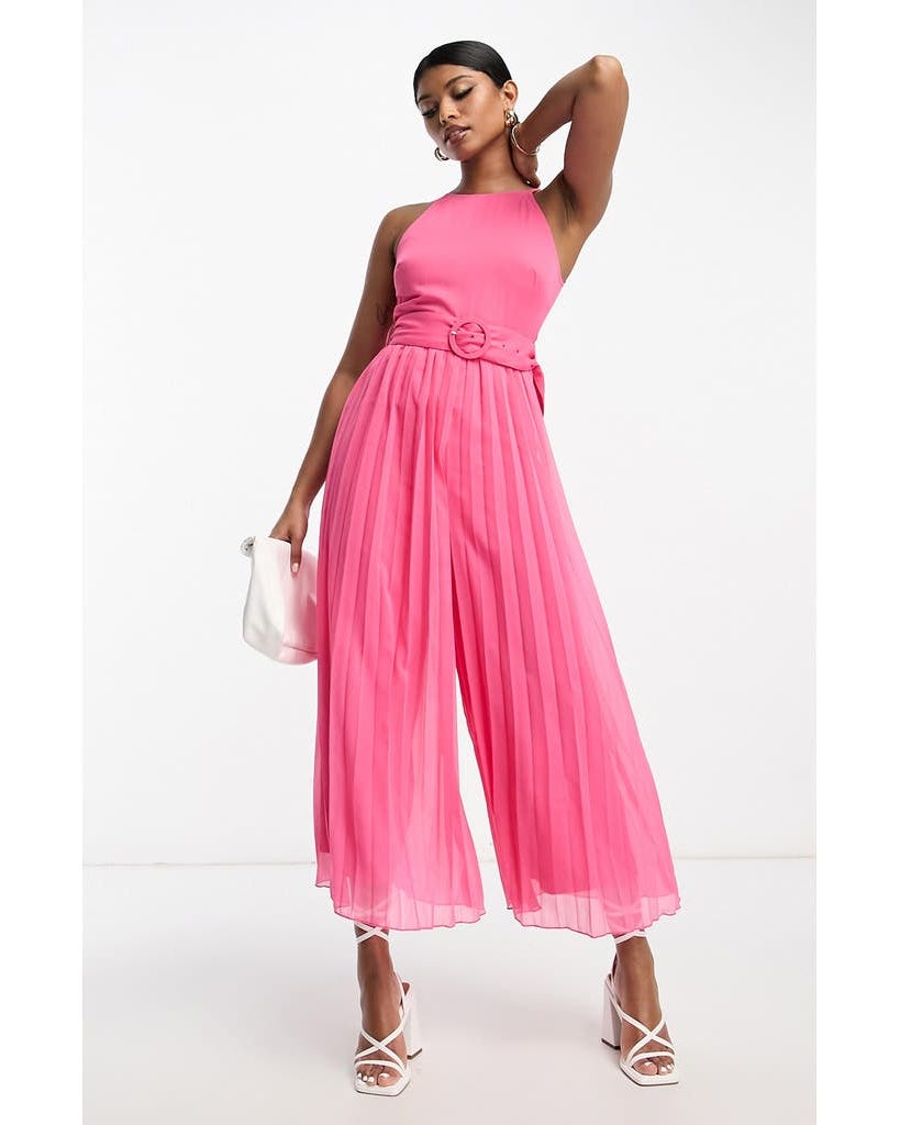 Pleated Wide Leg Jumpsuit 