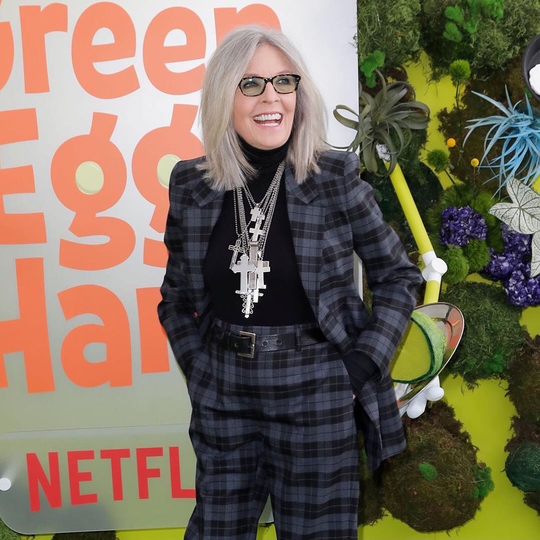 Image may contain Diane Keaton Blonde Hair Person Adult Accessories Glasses Face Happy Head and Smile