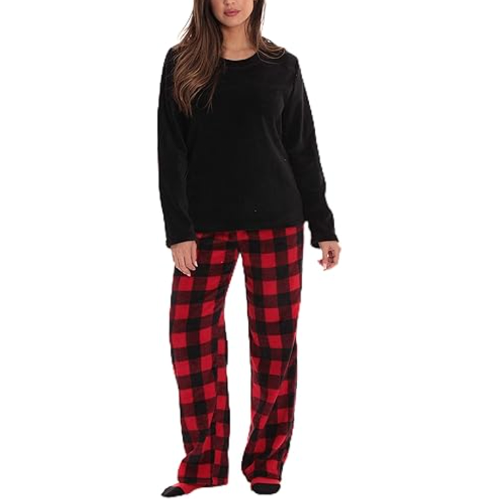 Microfleece Pajama Pants Set with Socks