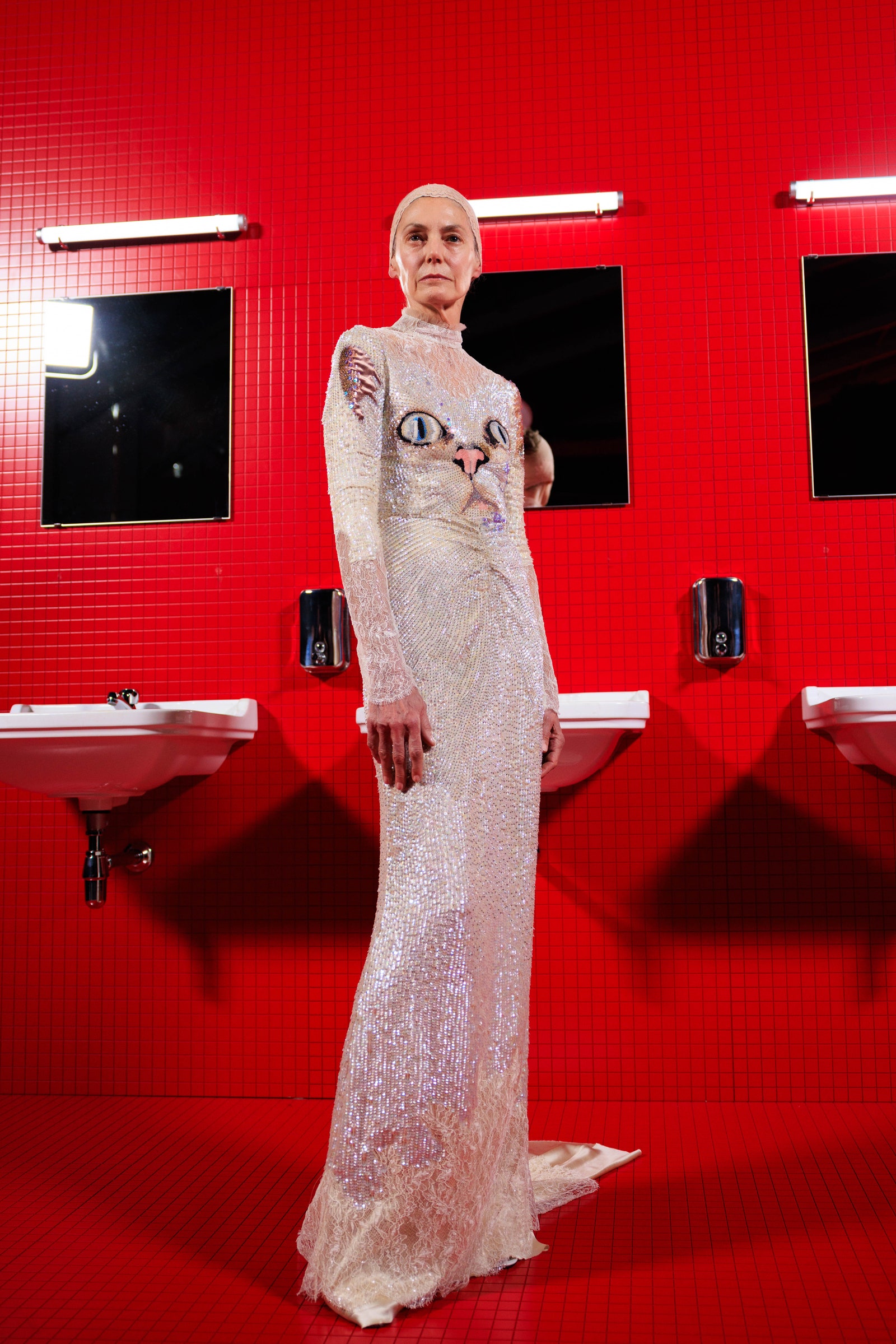 Image may contain Joan Benoit Samuelson Fashion Sink Adult Person Wedding Sink Faucet Clothing and Dress