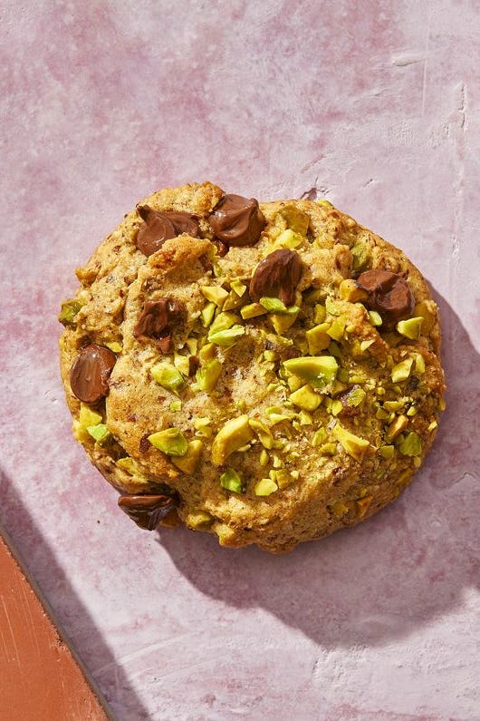 pistachio chocolate chip protein cookies
