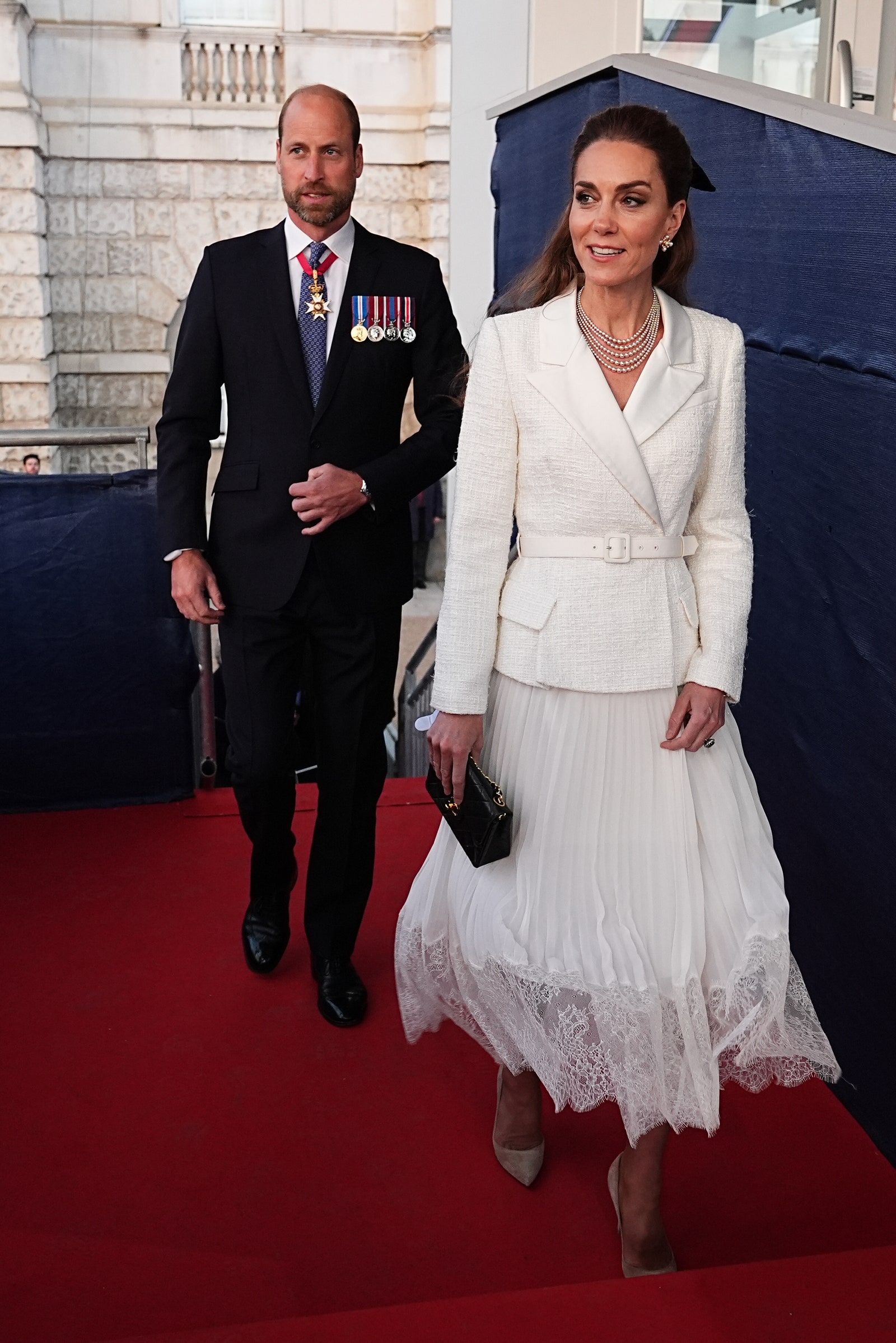 LONDON ENGLAND  MAY 08 William Prince of Wales and Catherine Princess of Wales arrive to attend a concert celebrating...