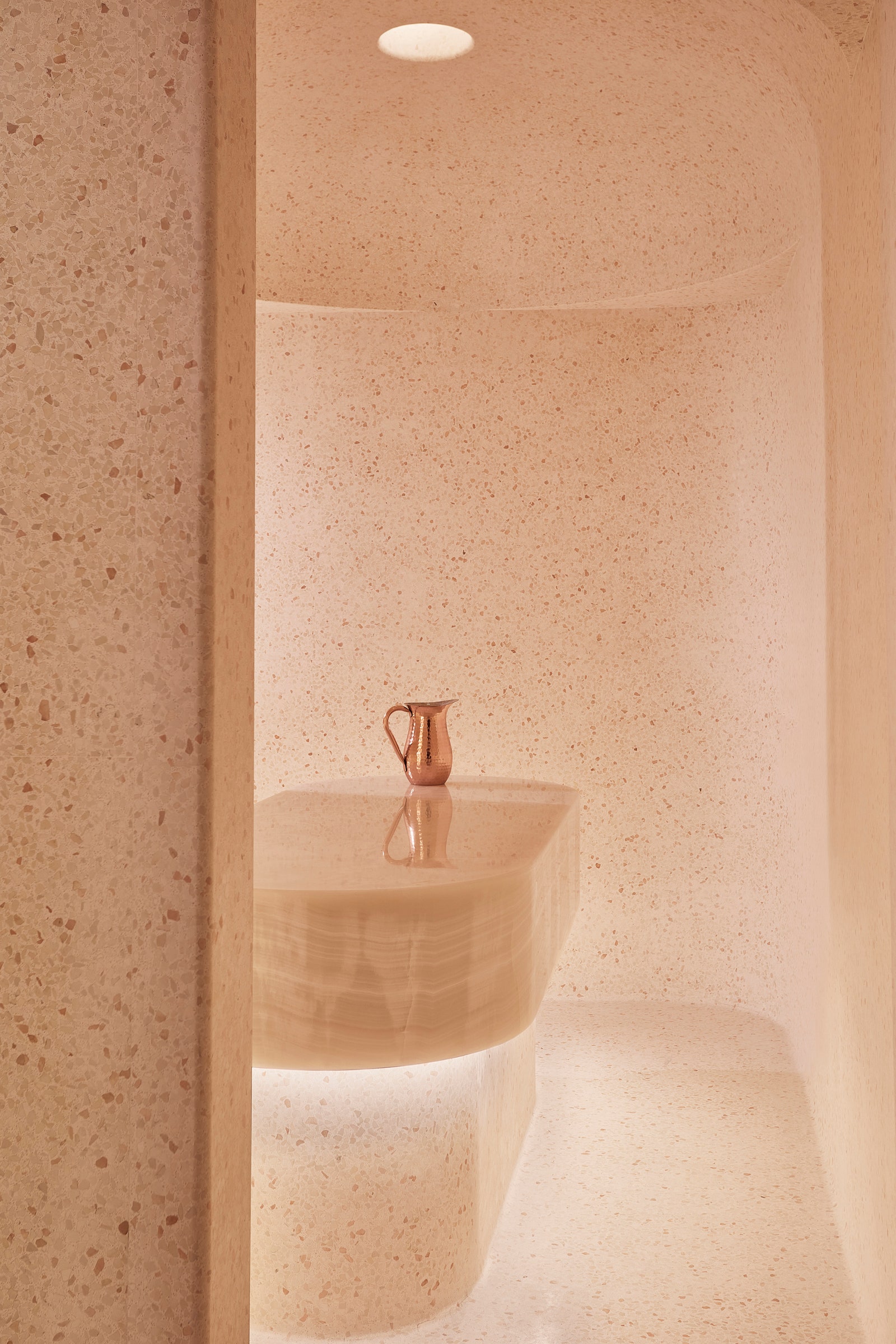Image may contain Bathing Bathtub Person Tub Indoors Interior Design Sink and Sink Faucet